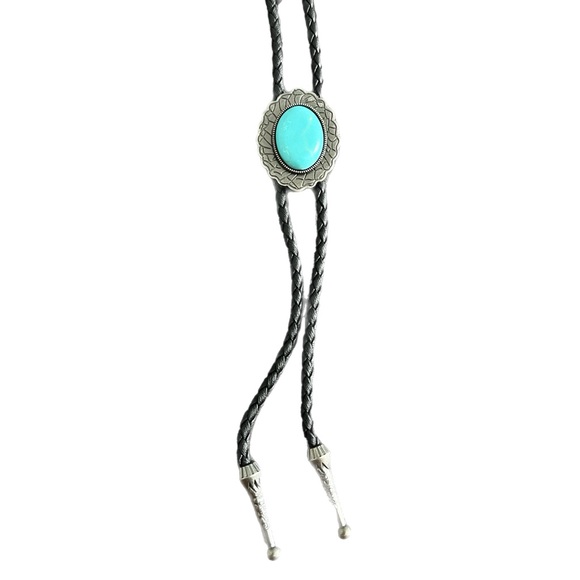 Jewelry - Western Bolo Necktie Necklace Turquoise Colored Stone
